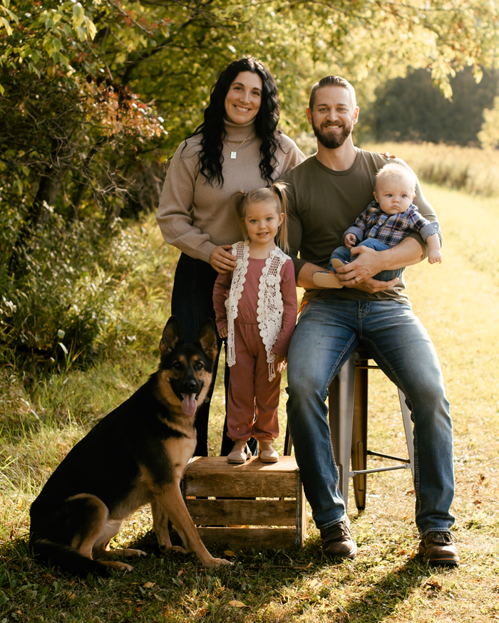 Drs. Guy and Sami DaWalt with their kids and dog